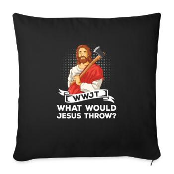 Lancer une hache - Housse de coussin décorative 45 x 45 cm - noir - Devant