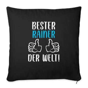 Rainer Vorname Name Geburtstag - Sofakissenbezug 45 x 45 cm - Schwarz - Vorne