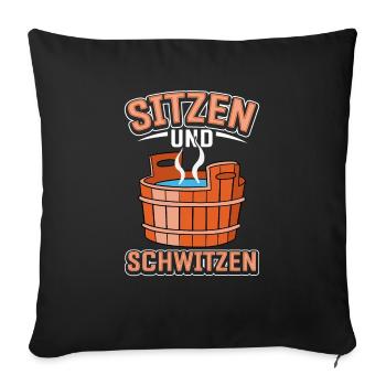 Sauna - Sofakissenbezug 45 x 45 cm - Schwarz - Vorne
