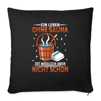 Sauna - Sofakissenbezug 45 x 45 cm - Schwarz - Vorne