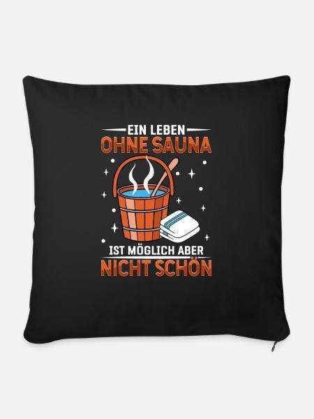 Sauna - Sofakissenbezug 45 x 45 cm - Schwarz