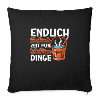 Sauna - Sofakissenbezug 45 x 45 cm - Schwarz - Vorne