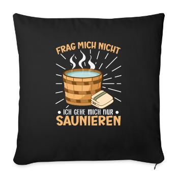 Sauna - Sofakissenbezug 45 x 45 cm - Schwarz - Vorne