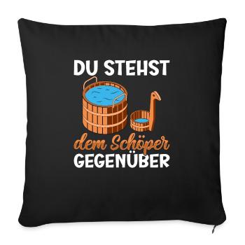 Sauna - Sofakissenbezug 45 x 45 cm - Schwarz - Vorne