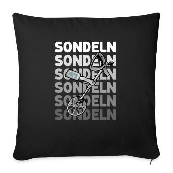 Sondeln - Sofakissenbezug 45 x 45 cm - Schwarz - Vorne