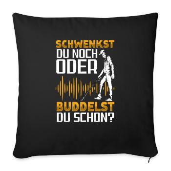 Sondeln - Sofakissenbezug 45 x 45 cm - Schwarz - Vorne