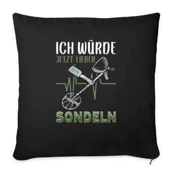 Sondeln - Sofakissenbezug 45 x 45 cm - Schwarz - Vorne
