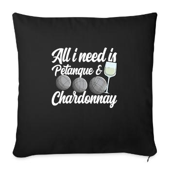 Petanque Boule Game Set Boccia - Sofa pillowcase 17,3'' x 17,3'' (45 x 45 cm) - black - Front