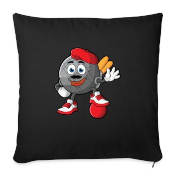 Petanque Boule Game Set Boccia - Sofa pillowcase 17,3'' x 17,3'' (45 x 45 cm) - black - Front