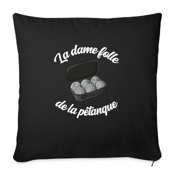 Petanque Boule Game Set Boccia - Sofakissenbezug 45 x 45 cm - Schwarz - Vorne
