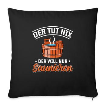 Sauna - Sofakissenbezug 45 x 45 cm - Schwarz - Vorne