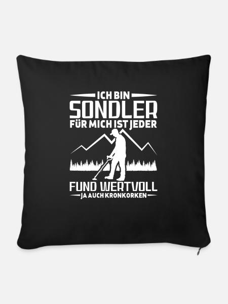 Sondeln - Sofakissenbezug 45 x 45 cm - Schwarz