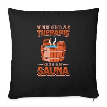 Sauna - Sofakissenbezug 45 x 45 cm - Schwarz - Vorne