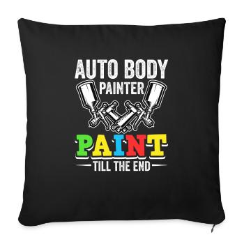 Peintre automobile Pulvérisateur Peintures - Housse de coussin décorative 45 x 45 cm - noir - Devant