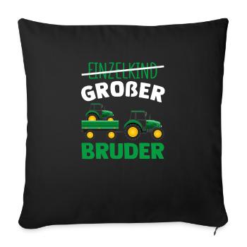 Großer Bruder 2023 Traktor Schwangerschaft - Sofakissenbezug 45 x 45 cm - Schwarz - Vorne