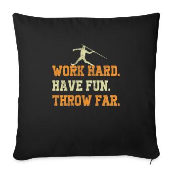 Lancer du javelot athlétisme Lanceur de javelot - Housse de coussin décorative 45 x 45 cm - noir - Devant