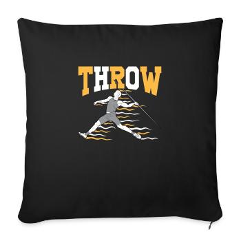 Lancer du javelot athlétisme Lanceur de javelot - Housse de coussin décorative 45 x 45 cm - noir - Devant