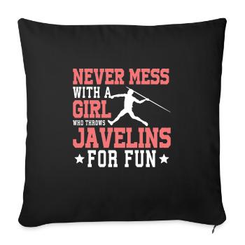 Javelin throw extensor athletics Javelin thrower - Sofa pillowcase 17,3'' x 17,3'' (45 x 45 cm) - black - Front