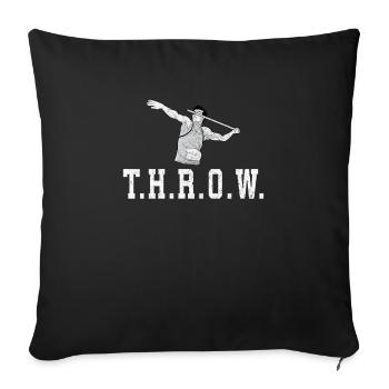 Lancer du javelot athlétisme Lanceur de javelot - Housse de coussin décorative 45 x 45 cm - noir - Devant