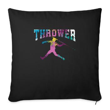 Lancer du javelot athlétisme Lanceur de javelot - Housse de coussin décorative 45 x 45 cm - noir - Devant