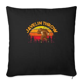 Lancer du javelot athlétisme Lanceur de javelot - Housse de coussin décorative 45 x 45 cm - noir - Devant