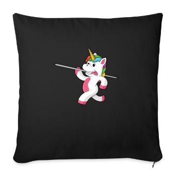 Lancer du javelot athlétisme Lanceur de javelot - Housse de coussin décorative 45 x 45 cm - noir - Devant