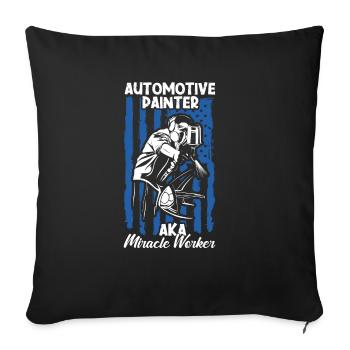 Peintre automobile Pulvérisateur Peintures - Housse de coussin décorative 45 x 45 cm - noir - Devant