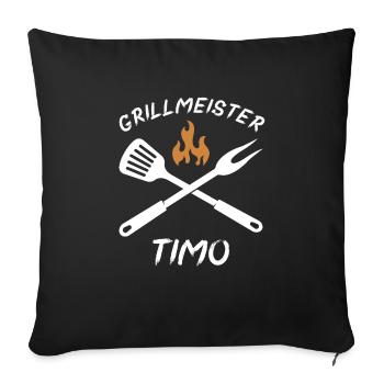 Grillmeister Timo - Sofakissenbezug 45 x 45 cm - Schwarz - Vorne