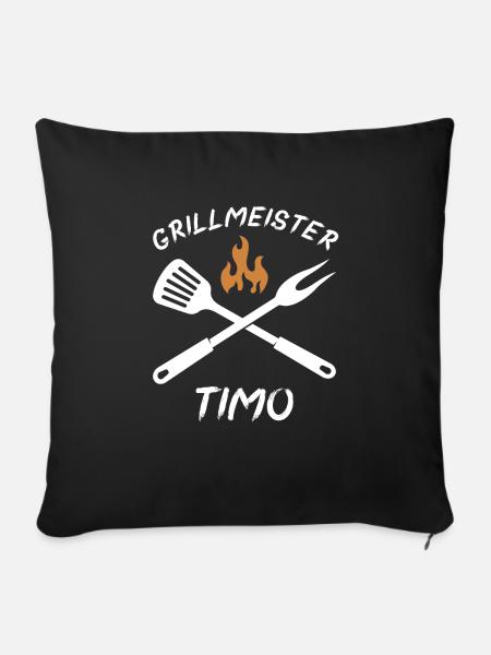 Grillmeister Timo - Sofakissenbezug 45 x 45 cm - Schwarz
