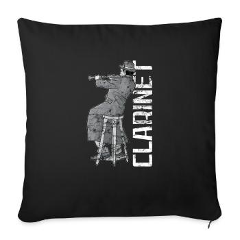 Clarinet Player Orchestra Musicians - Sofa pillowcase 17,3'' x 17,3'' (45 x 45 cm) - black - Front