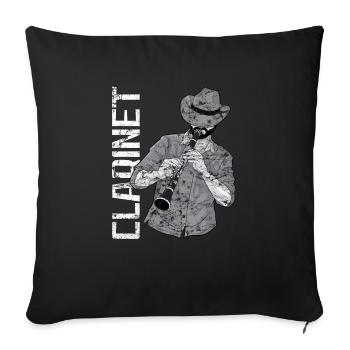 Klarinette Player Orchestra Musiker - Sofakissenbezug 45 x 45 cm - Schwarz - Vorne