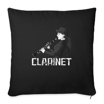 Klarinette Player Orchestra Musiker - Sofakissenbezug 45 x 45 cm - Schwarz - Vorne