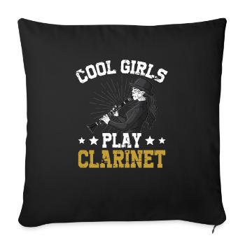 Clarinet Player Orchestra Musicians - Sofa pillowcase 17,3'' x 17,3'' (45 x 45 cm) - black - Front