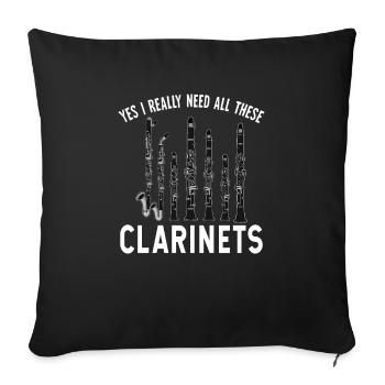 Clarinet Player Orchestra Musicians - Sofa pillowcase 17,3'' x 17,3'' (45 x 45 cm) - black - Front