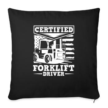 Gabelstapler - Sofakissenbezug 45 x 45 cm - Schwarz - Vorne