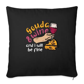 Gouda cheese - Sofa pillowcase 17,3'' x 17,3'' (45 x 45 cm) - black - Front