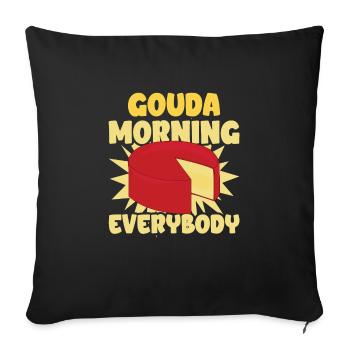 Gouda cheese - Sofa pillowcase 17,3'' x 17,3'' (45 x 45 cm) - black - Front
