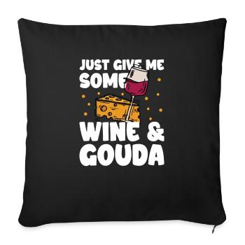 Fromage Gouda - Housse de coussin décorative 45 x 45 cm - noir - Devant