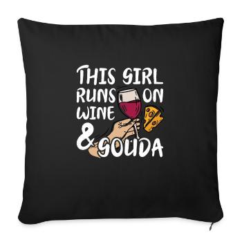 Fromage Gouda - Housse de coussin décorative 45 x 45 cm - noir - Devant