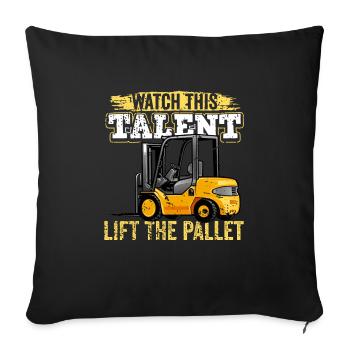 Chariot élévateur - Housse de coussin décorative 45 x 45 cm - noir - Devant