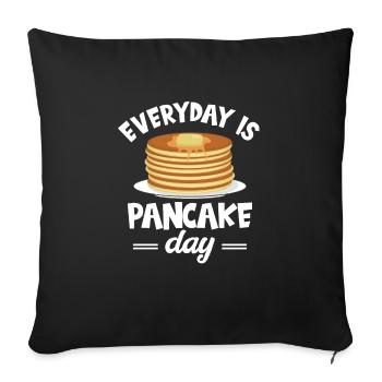 Pancakes - Sofa pillowcase 17,3'' x 17,3'' (45 x 45 cm) - black - Front