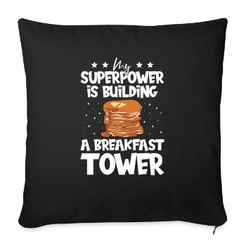 Pancakes - Sofa pillowcase 17,3'' x 17,3'' (45 x 45 cm) - black - Front
