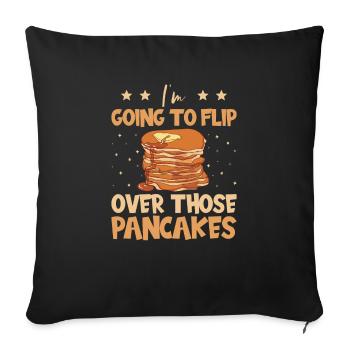 Pancakes - Sofa pillowcase 17,3'' x 17,3'' (45 x 45 cm) - black - Front