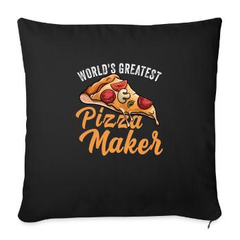 Pizza Baker Make your own pizza - Sofa pillowcase 17,3'' x 17,3'' (45 x 45 cm) - black - Front