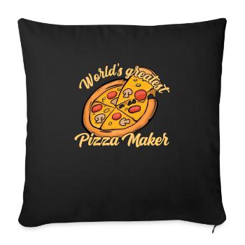 Pizza Baker Make your own pizza - Sofa pillowcase 17,3'' x 17,3'' (45 x 45 cm) - black - Front