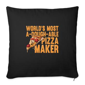 Pizza Baker Make your own pizza - Sofa pillowcase 17,3'' x 17,3'' (45 x 45 cm) - black - Front