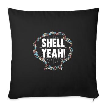 Collecte de coquillages sur la plage Collecteurs de coquillages - Housse de coussin décorative 45 x 45 cm - noir - Devant