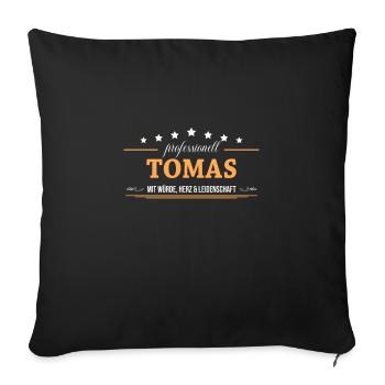 Professionell Tomas Name Vorname - Sofakissenbezug 45 x 45 cm - Schwarz - Vorne
