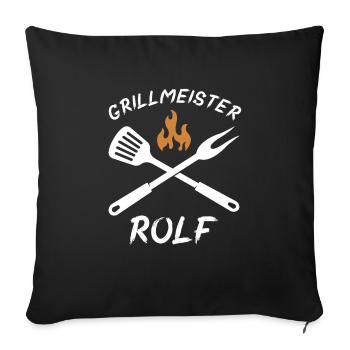 Grillmeister Rolf - Sofakissenbezug 45 x 45 cm - Schwarz - Vorne