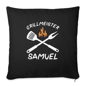 Grillmeister Samuel - Sofakissenbezug 45 x 45 cm - Schwarz - Vorne